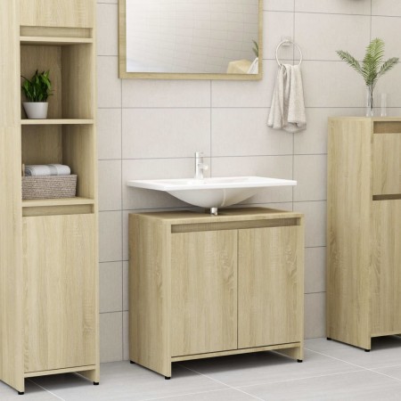 Badezimmerschrank Sperrholz Eiche Farbe 60x33x61 cm von vidaXL, Badezimmermöbel - Ref: Foro24-802645, Preis: 43,05 €, Rabatt: %