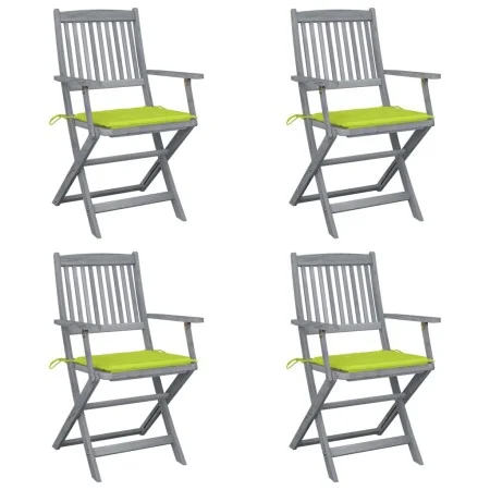 Klappbare Gartenstühle, 4 Stück, Kissen aus massivem Akazienholz von , Gartenstühle - Ref: Foro24-3064520, Preis: 192,12 €, R...