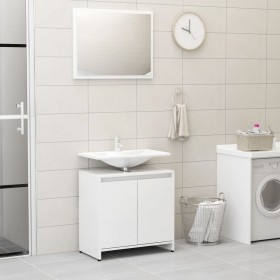Glossy white plywood bathroom furniture set by vidaXL, Bathroom furniture - Ref: Foro24-802657, Price: 62,48 €, Discount: %