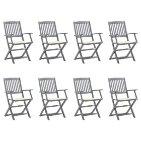 8 Stück klappbare Gartenstühle und Kissen aus massivem Akazienholz von , Gartenstühle - Ref: Foro24-3078264, Preis: 367,86 €,...
