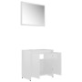 Glossy white plywood bathroom furniture set by vidaXL, Bathroom furniture - Ref: Foro24-802657, Price: 62,48 €, Discount: %
