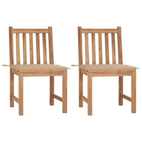 Gartenstühle 2 Einheiten aus massivem Teakholz mit Kissen von , Gartenstühle - Ref: Foro24-3062919, Preis: 235,19 €, Rabatt: %