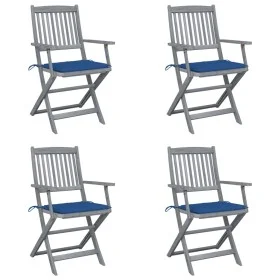 Sillas de jardín plegables 4 uds cojines madera maciza acacia de , Sillas de jardín - Ref: Foro24-3064519, Precio: 192,20 €, ...