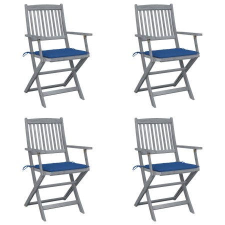 Klappbare Gartenstühle 4 Stück Kissen massives Akazienholz von , Gartenstühle - Ref: Foro24-3064519, Preis: 194,76 €, Rabatt: %