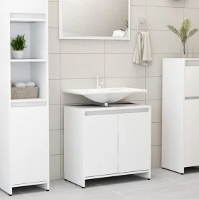 Weißer Badezimmerschrank aus Sperrholz, 60 x 33 x 61 cm von vidaXL, Badezimmermöbel - Ref: Foro24-802642, Preis: 49,73 €, Rab...