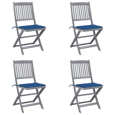 Klappbare Gartenstühle 4 Stück Kissen massives Akazienholz von , Gartenstühle - Ref: Foro24-3064573, Preis: 214,56 €, Rabatt: %