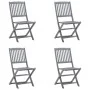 Sillas de jardín plegables 4 uds cojines madera maciza acacia de , Sillas de jardín - Ref: Foro24-3064573, Precio: 211,60 €, ...