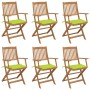 Klappbare Gartenstühle 6 Stück und Kissen aus massivem Akazienholz von , Gartenstühle - Ref: Foro24-3065472, Preis: 387,66 €,...