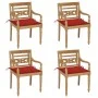 Sillas Batavia 4 unidades madera maciza de teca con cojines de , Sillas de jardín - Ref: Foro24-3073301, Precio: 501,61 €, De...