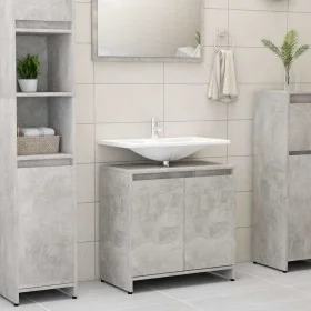 Armario de baño madera contrachapada gris hormigón 60x33x61 cm de vidaXL, Muebles de baño - Ref: Foro24-802646, Precio: 52,09...