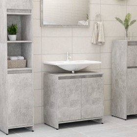 Concrete gray plywood bathroom cabinet 60x33x61 cm by vidaXL, Bathroom furniture - Ref: Foro24-802646, Price: 53,01 €, Discou...