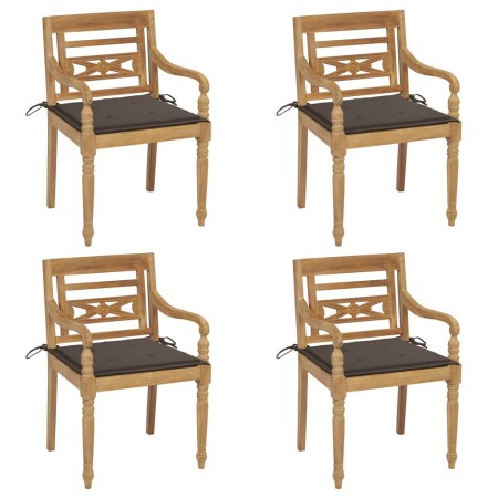 Batavia Stühle 4 Einheiten aus massivem Teakholz mit Kissen von , Gartenstühle - Ref: Foro24-3073303, Preis: 505,68 €, Rabatt: %