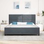 Estructura de cama Gris oscuro 200 x 200 cm Terciopelo