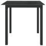Mesa de jardín de aluminio y vidrio negro 80x80x74 cm en Mesas de jardín | Comprar online en Foro24