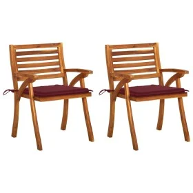 Garten-Esszimmerstühle mit Kissen, 2 Stück, massives Akazienholz von , Gartenstühle - Ref: Foro24-3060807, Preis: 196,70 €, R...
