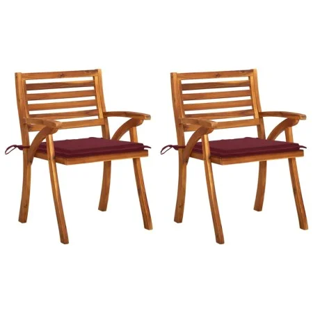 Garten-Esszimmerstühle mit Kissen, 2 Stück, massives Akazienholz von , Gartenstühle - Ref: Foro24-3060807, Preis: 205,17 €, R...