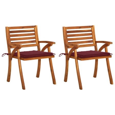Garten-Esszimmerstühle mit Kissen, 2 Stück, massives Akazienholz von , Gartenstühle - Ref: Foro24-3060807, Preis: 259,19 €, R...