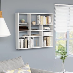 Wandregal aus glänzend weißem Sperrholz, 90 x 16 x 78 cm von vidaXL, Regale und Regale - Ref: Foro24-802945, Preis: 50,29 €, ...