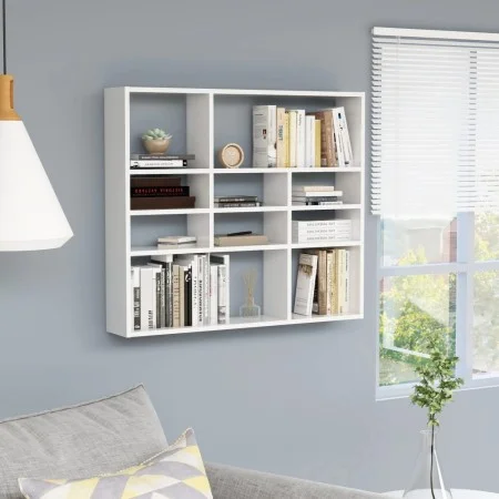 Wandregal aus glänzend weißem Sperrholz, 90 x 16 x 78 cm von vidaXL, Regale und Regale - Ref: Foro24-802945, Preis: 49,53 €, ...