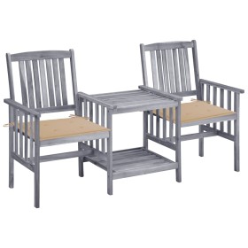 Garden chairs with table and solid acacia wood cushions by , Garden sets - Ref: Foro24-3061305, Price: 166,06 €, Discount: %