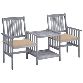 Garden chairs with table and solid acacia wood cushions by , Garden sets - Ref: Foro24-3061305, Price: 163,97 €, Discount: %