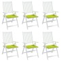 Cojines de silla de jardín 6 uds tela Oxford verde 40x40x3 cm