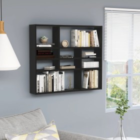 Schwarzes Wandregal aus Sperrholz, 90 x 16 x 78 cm von vidaXL, Regale und Regale - Ref: Foro24-802940, Preis: 49,46 €, Rabatt: %