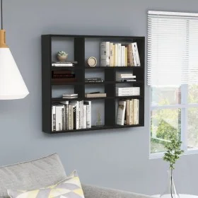 Schwarzes Wandregal aus Sperrholz, 90 x 16 x 78 cm von vidaXL, Regale und Regale - Ref: Foro24-802940, Preis: 48,68 €, Rabatt: %