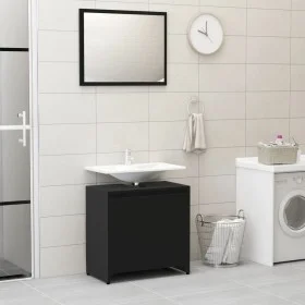 Badezimmermöbelset aus schwarzem Sperrholz von vidaXL, Badezimmermöbel - Ref: Foro24-802652, Preis: 73,74 €, Rabatt: %