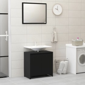 Badezimmermöbelset aus schwarzem Sperrholz von vidaXL, Badezimmermöbel - Ref: Foro24-802652, Preis: 80,45 €, Rabatt: %