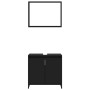 Conjunto de muebles de baño madera contrachapada negro de vidaXL, Muebles de baño - Ref: Foro24-802652, Precio: 76,40 €
