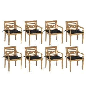 Batavia chairs 8 units solid teak wood with cushions by , Garden chairs - Ref: Foro24-3073356, Price: 1,00 €, Discount: %