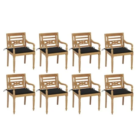 Batavia chairs 8 units solid teak wood with cushions by , Garden chairs - Ref: Foro24-3073356, Price: 1,00 €, Discount: %