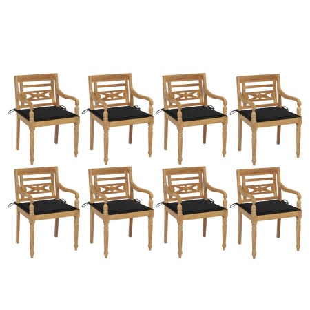 Batavia Stühle 8 Einheiten aus massivem Teakholz mit Kissen von , Gartenstühle - Ref: Foro24-3073356, Preis: 1,00 €, Rabatt: %