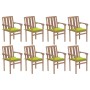Stapelbare Gartenstühle 8 Stück aus massivem Teakholz mit Kissen von , Gartenstühle - Ref: Foro24-3073444, Preis: 1,00 €, Rab...