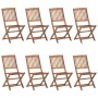 8 Stück klappbare Gartenstühle und Kissen aus massivem Akazienholz von , Gartenstühle - Ref: Foro24-3075031, Preis: 418,60 €,...