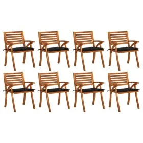 Gartenstühle 8 Stück aus massivem Teakholz mit Kissen von , Gartenstühle - Ref: Foro24-3075208, Preis: 716,37 €, Rabatt: %