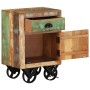 Bedside table with wheels solid recycled wood 40x30x57 cm by , Nightstands - Ref: Foro24-328316, Price: 123,47 €, Discount: %