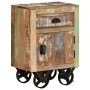 Nachttisch mit Rollen aus massivem Recyclingholz 40x30x57 cm von , Nachttische - Ref: Foro24-328316, Preis: 121,39 €, Rabatt: %