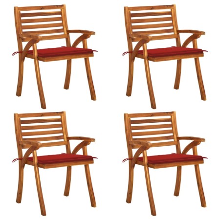 Gartenstühle mit Kissen 4 Einheiten massives Akazienholz von , Gartenstühle - Ref: Foro24-3075180, Preis: 527,00 €, Rabatt: %