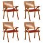 Gartenstühle mit Kissen 4 Einheiten massives Akazienholz von , Gartenstühle - Ref: Foro24-3075180, Preis: 527,00 €, Rabatt: %