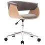 Drehbarer Bürostuhl aus Bugholz und taupegrauem Stoff von vidaXL, Bürostühle - Ref: Foro24-3054835, Preis: 155,38 €, Rabatt: %