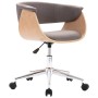Drehbarer Bürostuhl aus Bugholz und taupegrauem Stoff von vidaXL, Bürostühle - Ref: Foro24-3054835, Preis: 174,37 €, Rabatt: %