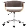 Drehbarer Bürostuhl aus Bugholz und taupegrauem Stoff von vidaXL, Bürostühle - Ref: Foro24-3054835, Preis: 155,38 €, Rabatt: %