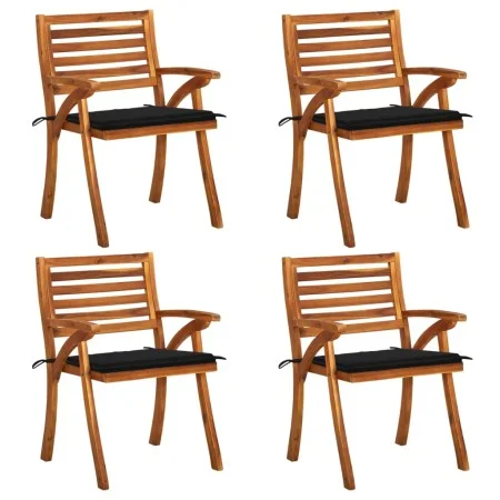 Garden chairs with cushions 4 units solid acacia wood by , Garden chairs - Ref: Foro24-3075181, Price: 402,17 €, Discount: %
