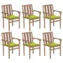 Stapelbare Gartenstühle 6 Stück aus massivem Teakholz mit Kissen von , Gartenstühle - Ref: Foro24-3073417, Preis: 762,42 €, R...