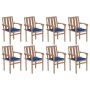 Stackable garden chairs 8 pcs solid teak wood with cushions by , Garden chairs - Ref: Foro24-3073443, Price: 1,00 €, Discount: %
