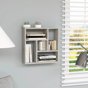 Concrete gray plywood wall shelf 45.1x16x45.1 cm by vidaXL, Shelves and shelves - Ref: Foro24-802952, Price: 26,32 €, Discoun...