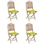 5-piece folding outdoor dining set with bamboo cushions by , Garden sets - Ref: Foro24-3063971, Price: 274,39 €, Discount: %
