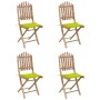 5-teiliges klappbares Outdoor-Essset mit Bambuskissen von , Gartensets - Ref: Foro24-3063971, Preis: 273,50 €, Rabatt: %